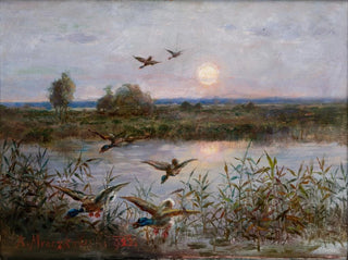 Ducks above the marshes - Aleksander Mroczkowski — artwork view