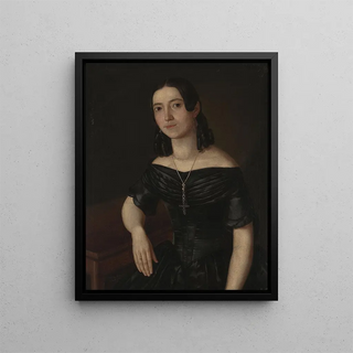 Portrait of a Young Woman - Aleksander Stankiewicz — framed artwork on a wall