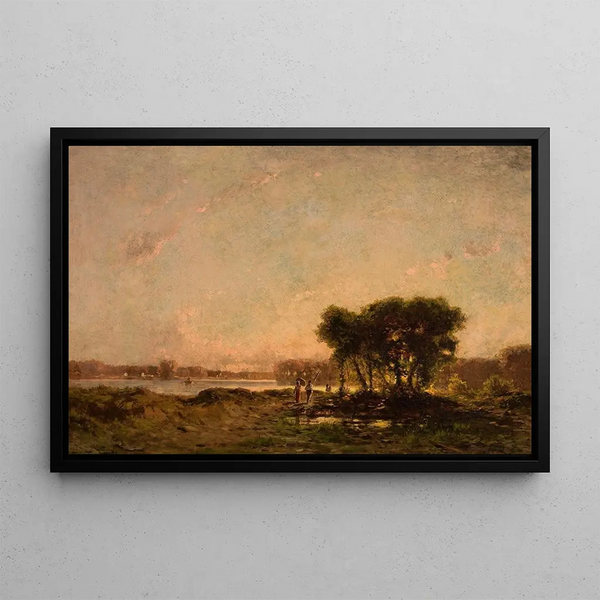Landscape at Sunset - Aleksander Swieszewski — framed artwork on a wall