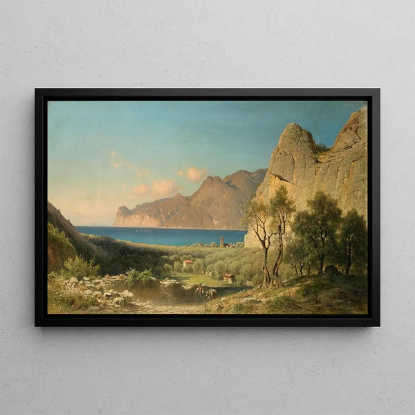 Mediterranean Landscape Painting - Aleksander Swieszewski — framed artwork on a wall
