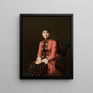 Portrait of a Young Woman - Aleksei Mikhailovich Kolesov — framed artwork on a wall