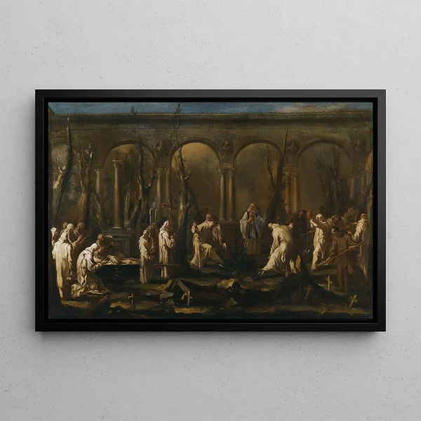 L'Enterrement d'un moine - Alessandro Magnasco — framed artwork on a wall