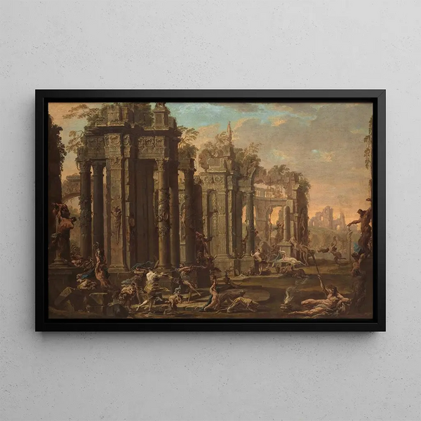 Bacchanale - Alessandro Magnasco — framed artwork on a wall