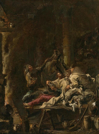 Players of Cards by the Fireplace - Alessandro Magnasco — artwork view