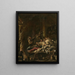 Players of Cards by the Fireplace - Alessandro Magnasco — framed artwork on a wall