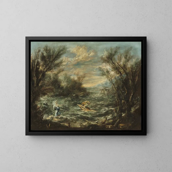 The Christ at the Sea of Galilee - Alessandro Magnasco — framed artwork on a wall