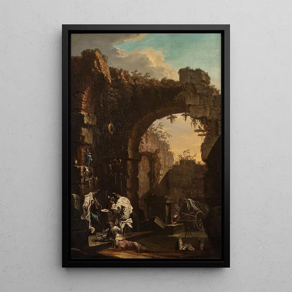 Reproduction of the painting Concert dans les ruines - Alessandro Magnasco