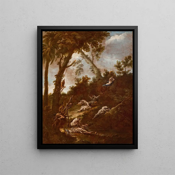Hermits Anchoretes - Alessandro Magnasco — framed artwork on a wall