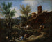 Landscape Painting with Gypsies and Laundresses - Alessandro Magnasco — artwork view