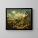Landscape painting with stormy sea - Alessandro Magnasco — framed artwork on a wall