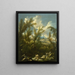 Landscape painting with the laundress - Alessandro Magnasco — framed artwork on a wall