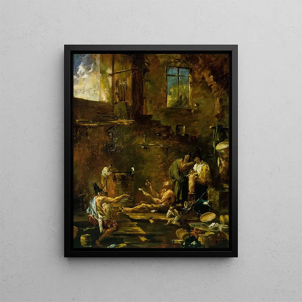 Birds Singers - Alessandro Magnasco — framed artwork on a wall