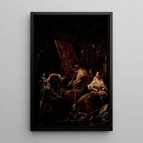 L'atelier de l'artiste - Alessandro Magnasco — framed artwork on a wall