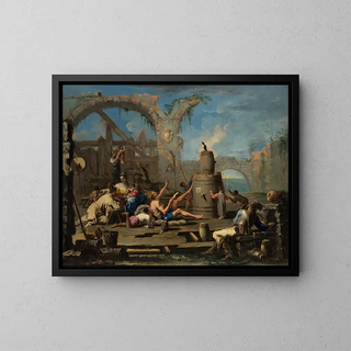 La Pie apprivoisée - Alessandro Magnasco — framed artwork on a wall