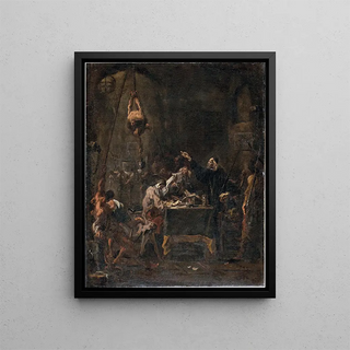 Scene of torture - Alessandro Magnasco — framed artwork on a wall