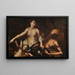 Venus in Vulcan's forge with Cupid blindfolded - Alessandro Magnasco — framed artwork on a wall
