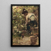 Young girl among the flowers - Alessandro Milesi — framed artwork on a wall
