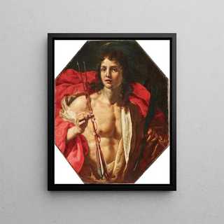 Saint Sebastian - Alessandro Rosi — framed artwork on a wall