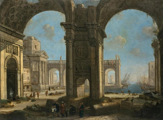 Caprice architectural with a port - Alessandro Salucci — artwork view