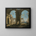 Caprice architectural with a port - Alessandro Salucci — framed artwork on a wall