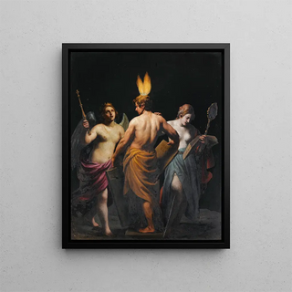 History of history and prudence Awakening the mind to the desire for knowledge - Alessandro Turchi — framed artwork on a wall