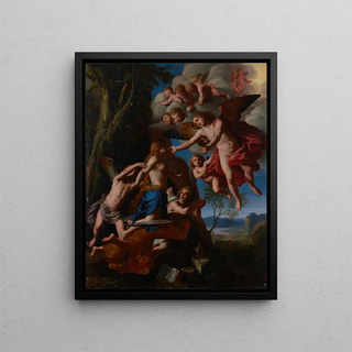 La Communion de la Madeleine - Alessandro Turchi — framed artwork on a wall