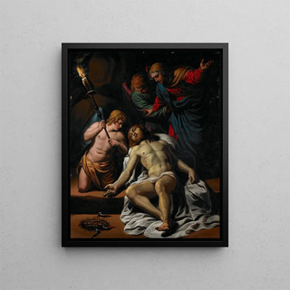 La Lamentation - Alessandro Turchi — framed artwork on a wall