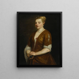 Portrait of a Lady - Alessandro Varotari — framed artwork on a wall
