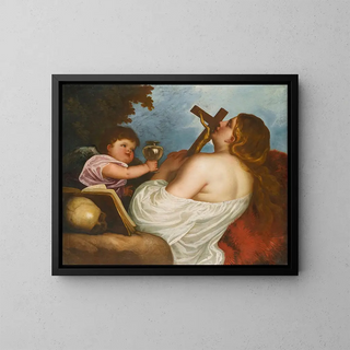 La Madeleine pénitente - Alessandro Varotari — framed artwork on a wall