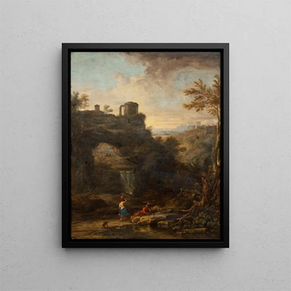 Landscape with a Tholos - Alessio de Marchis — framed artwork on a wall
