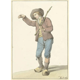 a Peasant Boy Pointing with His Right Hand - Aletta de Freij — artwork view