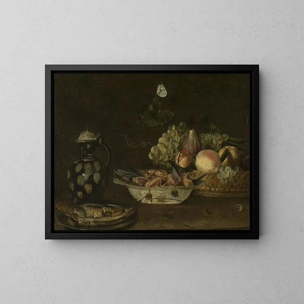 Still life with a herring - Alexander Adriaenssen — framed artwork on a wall