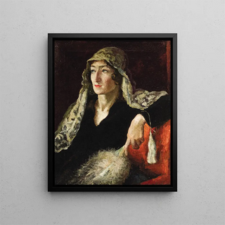 Portrait of E. T. Barkova - Alexander Aleksandrovich Osmerkin — framed artwork on a wall