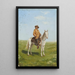 Farmer chef on a white horse - Alexander Amandus von Wahl — framed artwork on a wall