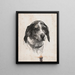 A dog's head - Alexander Blom — framed artwork on a wall