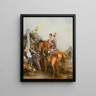 L'officier charmant - Alexander Bogdanovitch Villevalde — framed artwork on a wall