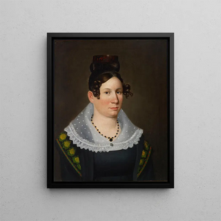 Portrait painting of Mrs. John H. Sanders - Alexander Bradford — framed artwork on a wall