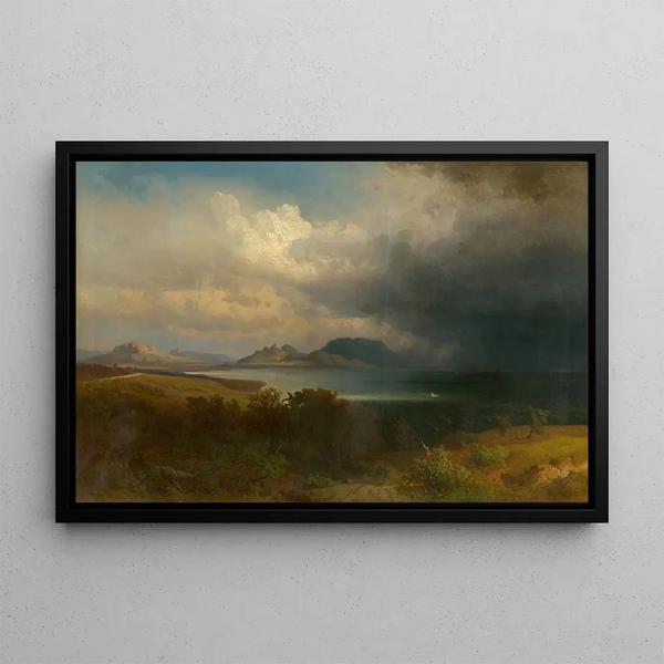 Storm on Lake Balaton - Alexander Brodszky — framed artwork on a wall