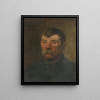 Study of an Old Man's Head - Alexander Buzna — framed artwork on a wall