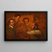 Künstlergesellschaft Die Maler Gauermann, Danhauser und Alconiere vor dem Bild Dr. Müllers - Alexander Clarot — framed artwork on a wall