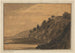 Coastal scene painting with wooded cliff - Alexander Cozens — artwork view
