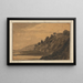 Coastal scene painting with wooded cliff - Alexander Cozens — framed artwork on a wall