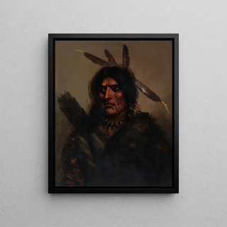 Indian man with quiver - Alexander Davis Cooper — framed artwork on a wall
