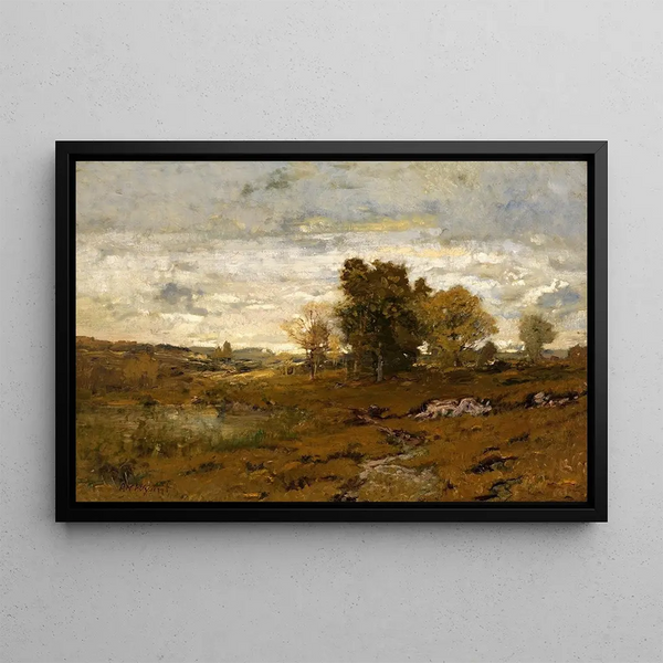Autumn at Arkville - Alexander Helwig Wyant — framed artwork on a wall