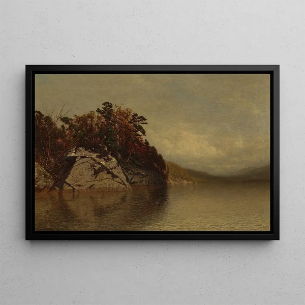 Landscape with Lake - Alexander Helwig Wyant — framed artwork on a wall