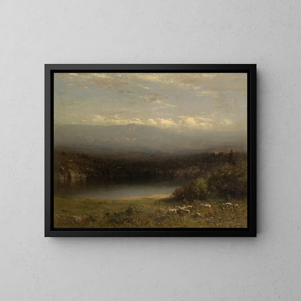Mountain Lake Painting - Alexander Helwig Wyant — framed artwork on a wall
