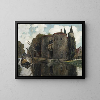Old drawbridge of Bruges - Alexander Jamieson — framed artwork on a wall