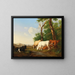 Cows in a meadow - Alexander Johann Dallinger von Dalling — framed artwork on a wall