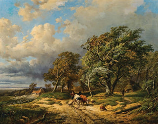a Herd of Animals Returning Home Before the Storm - Alexander Joseph Daiwaille — artwork view