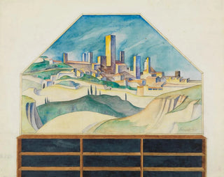 Sketch of the city of beautiful towers - Alexander Kanoldt — artwork view